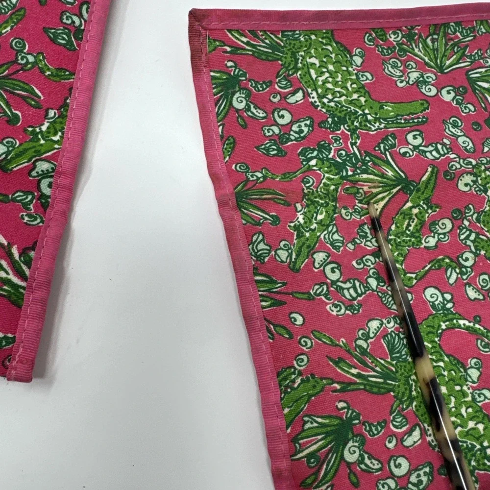 Lilly Pulitzer Reusable Insulated Sandwich Snack Bag Pink Green pink alligator 2